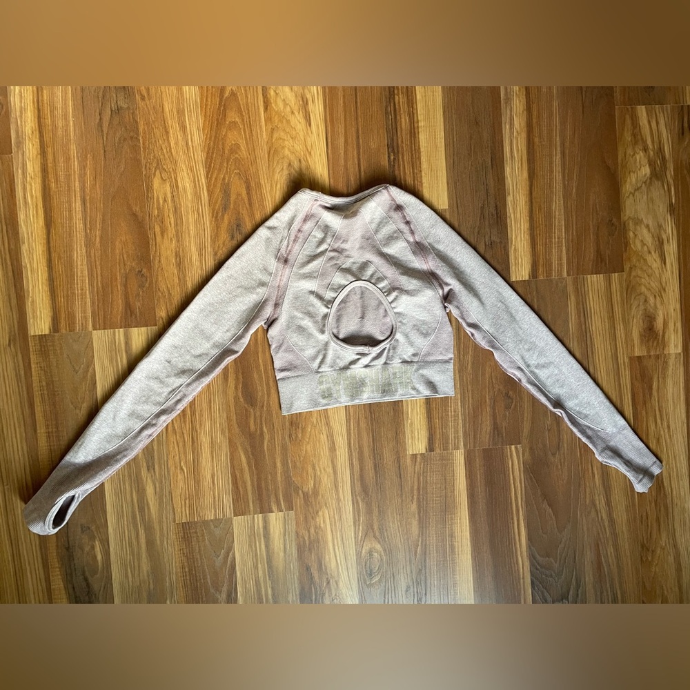 Gymshark Flex Long Sleeve Cropped Tee with Cutout Womens Med - Picture 6 of 9